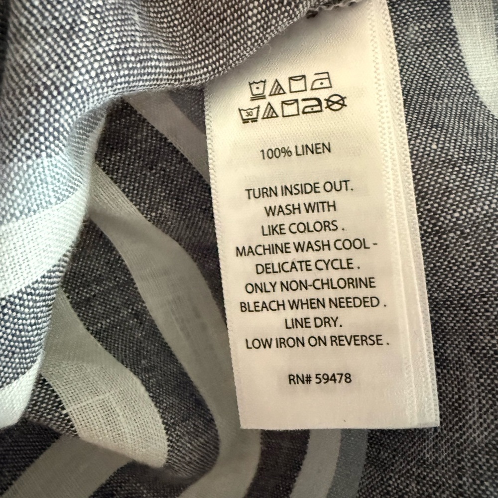 Striped Linen Women's Top - Picture 4 of 4